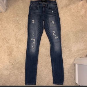 Express Distressed Skinny Jeans